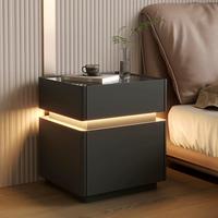 Ensembles de meubles de chambre à coucher haut de gamme, table de chevet intelligente avec station de recharge sans fil et lumière pour lit intelligent.