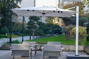 Parasol d'extérieur 4x4 avec base en alliage d'aluminium solaire, réglable, pour jardin, cour, mobilier d'extérieur, qualité luxueuse - Product Image 6