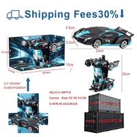Coche de Juguete Transformable Innovador con Diseño 1:18, Robot Auto a Control Remoto, Batería Recargable por Cable USB, Alcance de 30m para Niños
