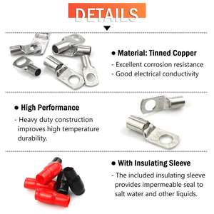 Terminales de Anillo para Ingeniería Química, Calibre 14, Cobre Puro, Tipo de Crimpado SC, Termocontraíbles, 240 Piezas - Product Image 5