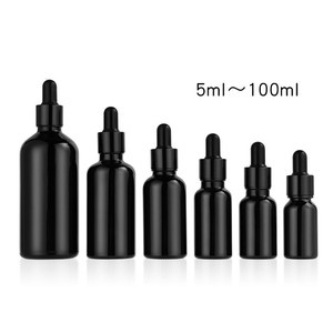Botella de Vidrio Ámbar Esmerilado Tipo Calabash de 3ml, 5ml, 10ml, 15ml, 30ml, 50ml, 100ml con Gotero y Tapa Negra para Aceites Esenciales - Product Image 4