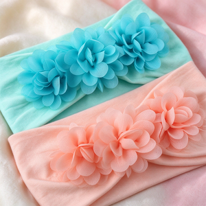 Fascia per capelli larga ed elasticizzata confortevole per neonata, accessorio per foto, regalo di compleanno, da indossare per feste, morbida fascia in nylon chiffon con fiore per neonata - Product Image 2