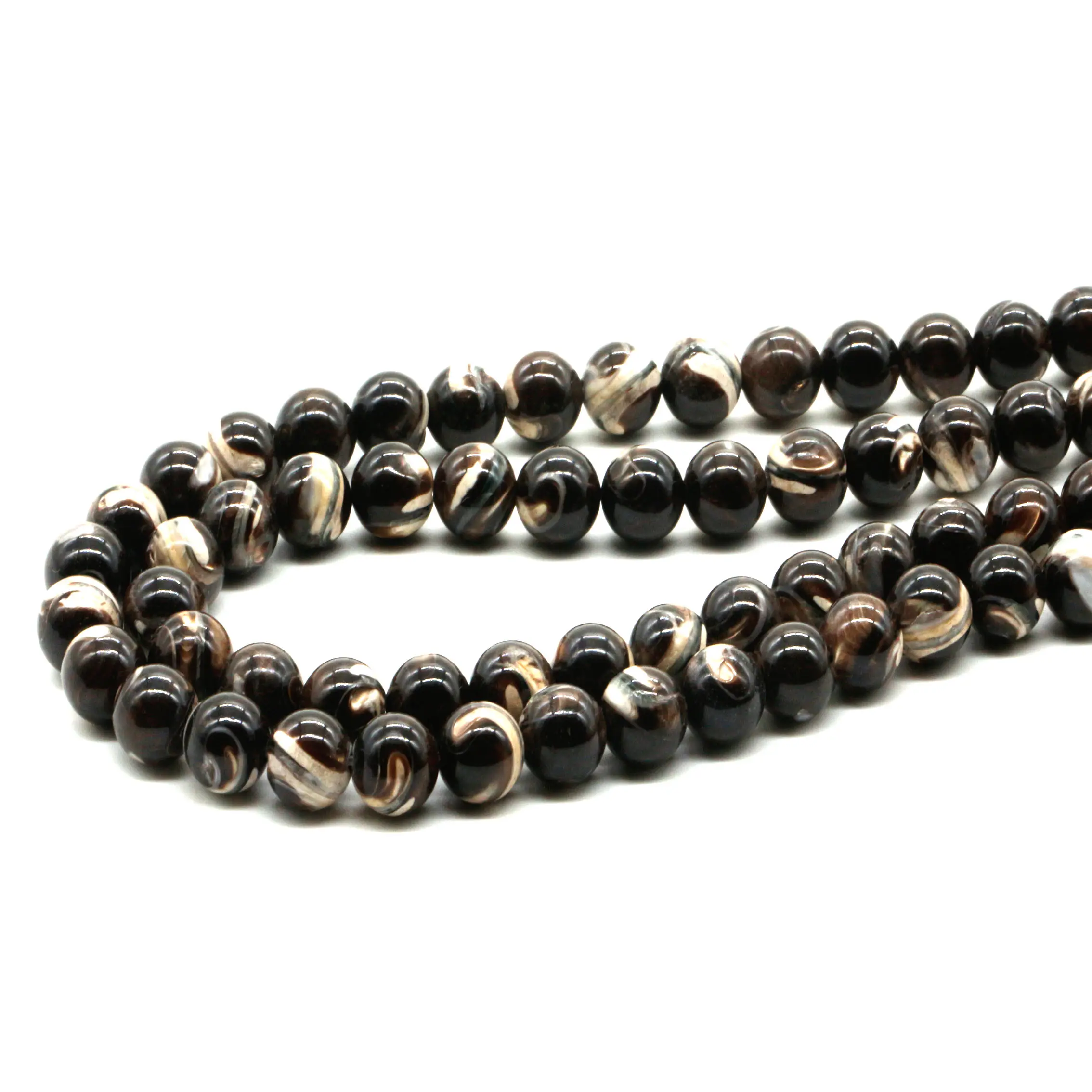 6mm black mother of pearl beads fashion unique loose gemstone mother of pearl jewelry for making bracelets necklaces