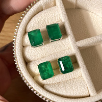 Joyería de Brasil personalizada chapado en oro Semi Joias Esmeralda fusión piedra Stud pendientes mujeres