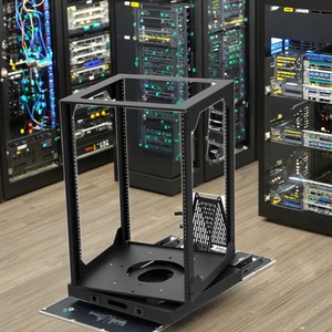 Oem עמיד למים מלא 360 מעלות צלחת סיבוב 19 אינץ enclosed 6u 9u 12u 15u שרת שקופיות מתלה שקופיות לסובב מדפי מסגרת פתוחה - Product Image 2