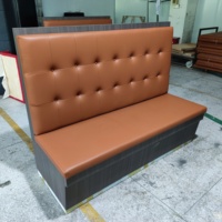 Banquette de restaurant moderne en cuir PU marron, avec dossier capitonné, pour café, bar, hôtel, salle à manger