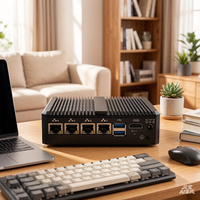 Perangkat Keamanan Jaringan PC Mini Firewall Intel N305 4x 2.5G I226-v LAN DDR4 1U untuk PfSense OPNsense VyOS RouterOS UTM Gateway