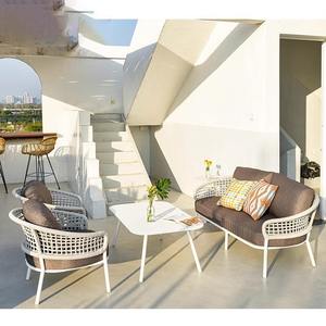 Conjunto de sofás de ratán para exteriores con estructura de aluminio, ratán PE resistente a los rayos UV, muebles de jardín impermeables para patio, terraza y solárium. - Product Image 3