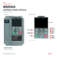 Contrôleur de vitesse de moteur AC MBR600 1,5 kW, entrée/troussée triphasée 380 V, variateur de fréquence VFD, contrôle vectoriel, onduleur de puissance