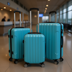 Maleta rígida 3 en 1 Db con ruedas giratorias, cerradura, gran capacidad, equipaje de viaje, azul, mango telescópico de plástico, cremallera - Product Image 2