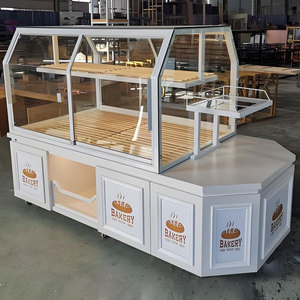 Armadi da esposizione per panetteria Premium personalizzati in vetro con illuminazione a LED in legno per pasticcerie da forno Premium - Product Image 2