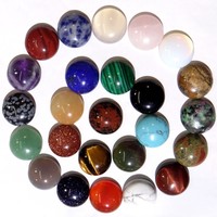Cristal naturel Agate demi-cercle Patch 14mm Anneau Visage Géométrique DIY Bijoux Incrusté Turquoise Quartz Pierre Nue Pierres Précieuses Lâches