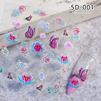 Autocollants pour ongles en relief 5D, 1 feuille, série de dessin animé, Gel, Art manucure