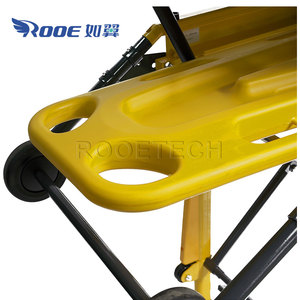 Tandu ambulans lipat bahan Aloi aluminium yang lebih murah dengan papan tulang belakang dan sandaran kaki 0-65 Deg dapat disesuaikan - Product Image 5
