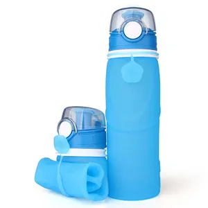 Tragbare Trink flasche Bpa Free Colla psible Silicone Folding Wasser flasche 750ml Outdoor Travel Sports Silicone Wasser flasche