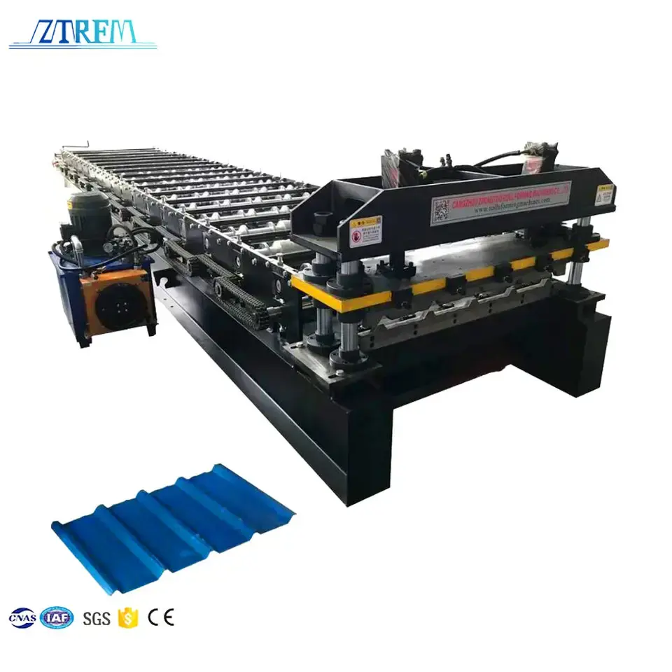 ZTRFM Full Automatic Alumminum Roof R Panel Sheet Machine Tr5 Roof Wall Panel Roll Forming Machine