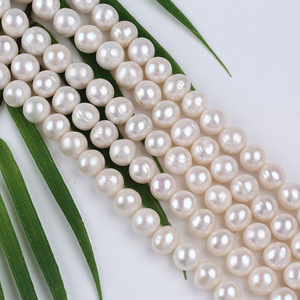 卸売12-15mm天然ホワイト淡水真珠ビーズストランドジュエリー & ジュエリー作り淡水真珠素材 - Product Image 3