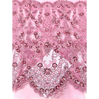 Collection de textiles en dentelle scintillante pailletée de perles multicolores de conception de mode pour le tissu de costume
