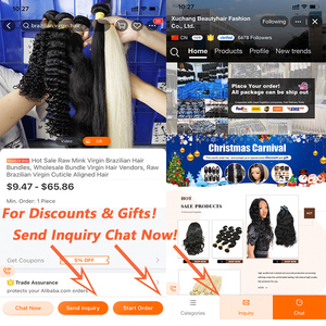 Mechones de cabello humano peruano y brasileño, cabello liso, virgen, 10A, 100% - Product Image 3