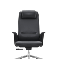Chaise de bureau de direction en cuir véritable noire de luxe léger, confortable pour une utilisation prolongée