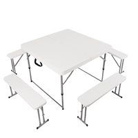 Fourniture d'usine en gros, 180 cm, table de pique-nique pliable en plastique Portable avec banc