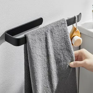 Adhesive Towel Bar Without Drilling For Bathroom And Kitchen Towel Rail Aluminum Towel Holder