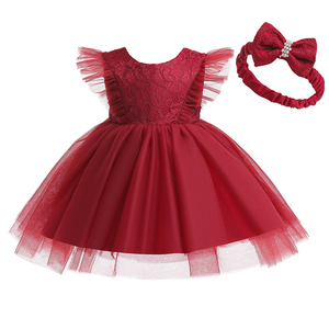 Abbigliamento per Bambine, Vendita all'Ingrosso, Vestito da Cerimonia per Neonata e Bambina di Un Anno, Abito da Comunione con Fiori 7693 - Product Image 4