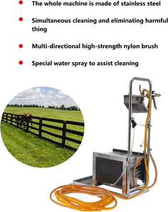 Station de nettoyage automatique des bottes en acier inoxydable pour lave-chaussures avec brosse en nylon et tuyau d'eau en PVC - Product Image 2