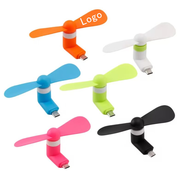 Custom Logo Wholesale Mini Portable Cool Mobile Phone Type-c Micro-USB Fans for iphone Samsung Android Promotion Commercial Gift