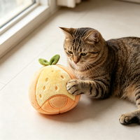 Jouet pour animaux de compagnie en peluche doux et durable, résistant à la mastication, en coton PP orange, certifié CE, avec logo personnalisé, vente en gros OEM, cadeau promotionnel en vrac
