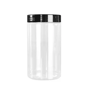 50-400ml PET clear jar with Aluminum and Plastic lid cosmetic jars Large Fruit Food storage cans