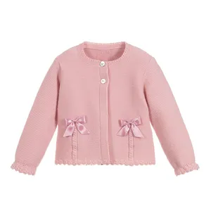 粉色针织图案婴儿毛衣设计婴儿毛衣开衫