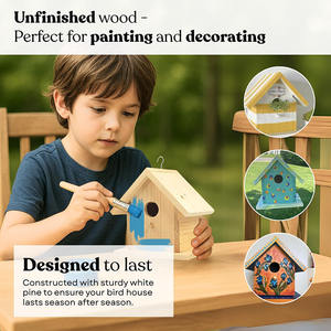 Nichoir en bois massif à peindre - Product Image 3