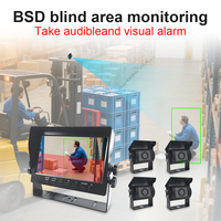 CISBO AI Moniteur d'angle mort BSD BSM vidéo à quatre canaux 360 Surround View avec moniteur 7 ''et flash Buzzer extérieur