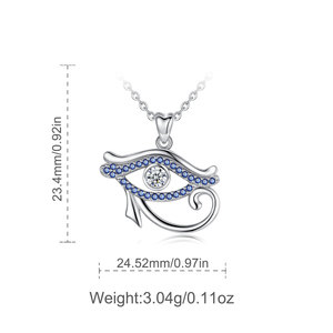 Collana in Argento 925 con Ciondolo in Cristallo e Occhio Turco Portafortuna Blu - Product Image 6