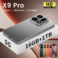 X9 Pro, 16 GB de RAM, 1 TB de ROM, dispositivo 5G, pantalla AMOLED de 7.3 pulgadas y 144 Hz, Deca Core, 8000 mAh, carga rápida, doble SIM, ranura para tarjeta TF, OTG, edición Cosmos, 108 MP
