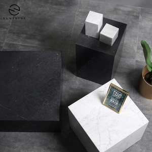 Empty <strong>White</strong> <strong>Marble</strong> <strong>Side</strong> <strong>Table</strong> Jointed Board Rectangular Plinth <strong>Marble</strong> Coffee <strong>Table</strong> - Product Image 2