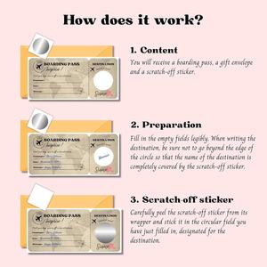 Cadeau de <span class=keywords><strong>voyage</strong></span> surprise : Billet de <span class=keywords><strong>voyage</strong></span> à gratter révélant la <span class=keywords><strong>destination</strong></span>, Carte d'embarquement DIY pour les vacances, Cadeau de Noël, Saint-Valentin romantique - Product Image 3