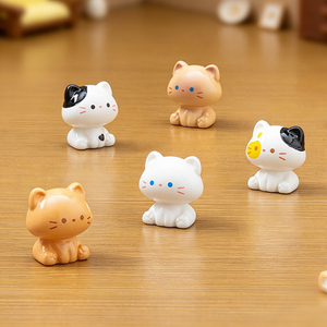 Figurine en résine de chaton vache laitière siamoise assise mignonne, accessoire de décoration DIY charmant et ornement de bureau - Product Image 3