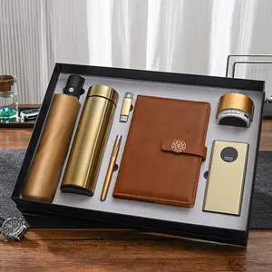 Set hadiah mewah perusahaan Notebook pena botol vacuum promosi hadiah ulang tahun bisnis Logo kustom