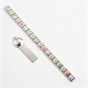 Serie Cartoon Fun: Charm Modulari Italiani in Acciaio Inox Smaltato, Cuore Arcobaleno, Cibo, Animali, Charm per <span class=keywords><strong>Bracciali</strong></span> all'Ingrosso - Product Image 3