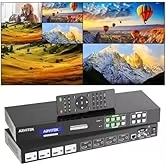 4K 4x4 Seamless HDMI Matrix Switch w/Web, Video Wall Controller 2x2 Matrix & Multi-Viewer(Out 1) w/PIP, Output 1 Rotation