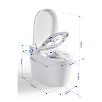 WC intelligent pour hôtel ou salle de bain, avec bidet intégré, eau froide et chaude, capteur de lavage et chasse d'eau