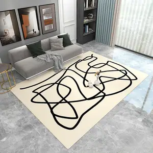 Tapis nordique salon cristal velours tapis de sol noir et blanc tapis et tapis pour la maison tapis personnalisé fabricant sejadah