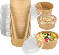 Bol à salade en papier kraft réutilisable, robuste, écologique, biodégradable, compostable, anti-fuite et résistant à la graisse