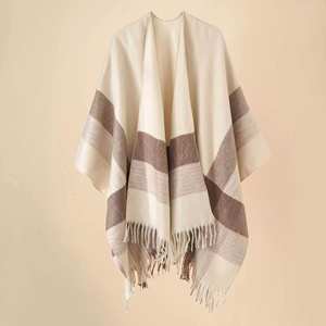 Wholesale Winter 130*150cm Oversized Blanket Poncho Scarf with Tassel <b>Wool</b> <b>Cape</b> Style Cloak Shawl Beach Poncho Womens - Product Image 5