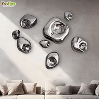 Sculpture murale en pierre en acier inoxydable YOUFINE, décoration de jardin moderne, pour l'extérieur