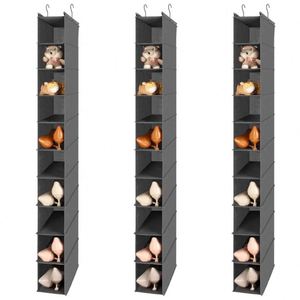 Bolsa de Almacenamiento de Zapatos con Gancho para Colgar, Organizador de Armario con 10 Compartimentos, Bolsa de Almacenamiento de Tela Plegable - Product Image 1