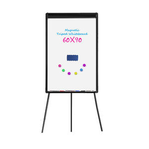 Papan Tulis Putar Berdiri Interaktif Multifungsi Tripod Magnetik Logam Papan Tulis Putih yang Dapat Dihapus - Product Image 6