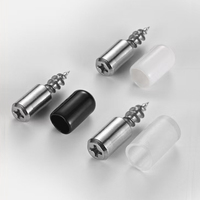 Support de tablette en acier inoxydable à vis autoperceuse avec manchon antidérapant, fixation invisible pour étagère de placard ou vitrine en verre